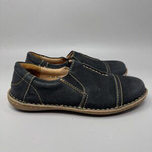 Born Womens Size 8.5 Nampa Nubuck Black Leather Loafer